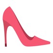 Pink high heel shoe icon isolated