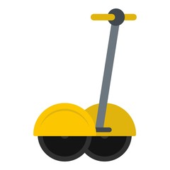 Yellow two wheeled electric vehicle icon isolated