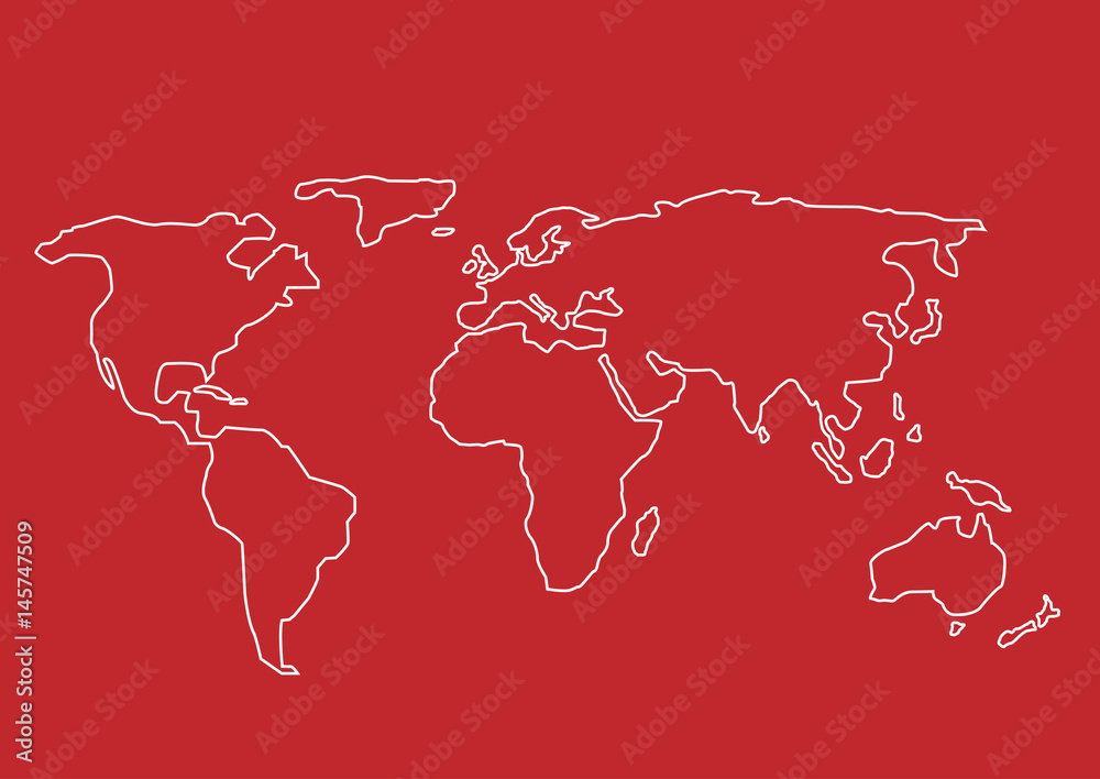 Hand drawn World map Stock Vector | Adobe Stock