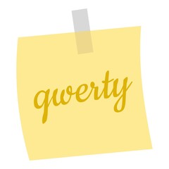 Poster - Yellow sheet of paper for notes icon isolated