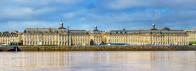 Poster - View of Place de la Bourse and the Garonne river in Bordeaux, France