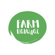 © vectorplus - farm label over green background. vector illustration