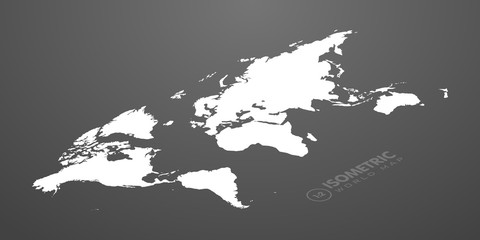 Fototapete - Isometric world map in dark background vector illustration