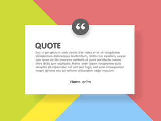 Fototapete - Material design style background and quote rectangle with sample text information vector illustration template
