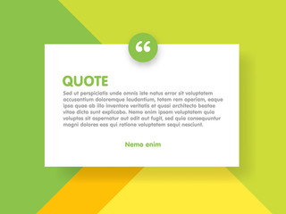 Fototapete - Material design style background and quote rectangle with sample text information vector illustration template