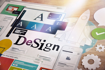 design concept for graphic designers and design agencies services. concept for web banners, internet
