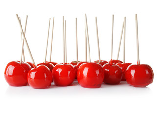 Poster - Delicious holiday apples on white background