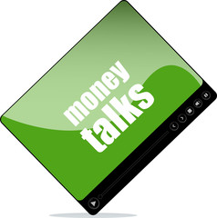 Poster - video media player for web with money talks word