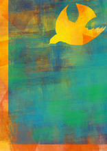 Holy Spirit, Pentecost Or Confirmation Symbol With A Dove. Abstract Modern Religious Digital Illustration Background