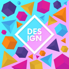Poster - Abstract background with dynamic colorful shapes motion and rhombus text frame.
