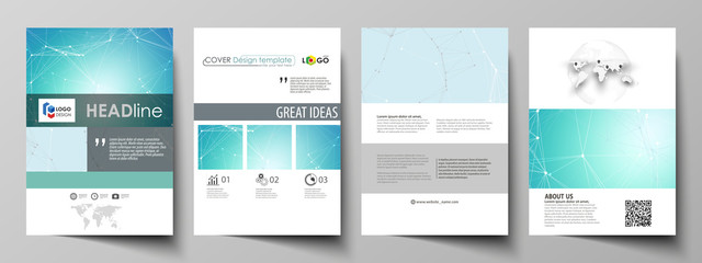 Wall Mural - the vector illustration of the editable layout of a4 format covers design templates for brochure, ma