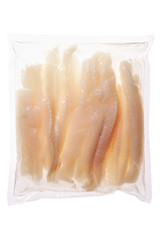 Pangasius Hypophthalmus dolly fish meat in plastic container