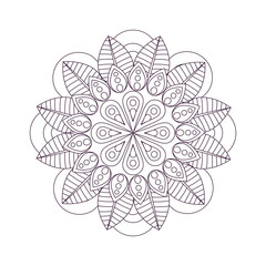 Canvas Print - floral mandala icon over white background. vector illustration