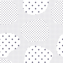 Modern Seamless Pattern With Dots Transition Halftone