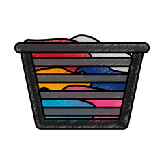 Wall Mural - Basket for laundry clothes vector illustration design