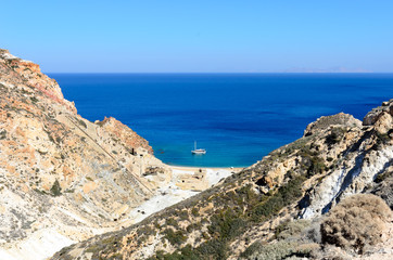 Sulphur mine in Milos, Greece