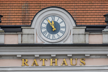 Poster - Uhr am Rathaus,