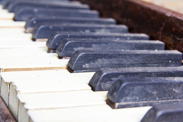 Wall Mural - Keys from an old broken damaged piano