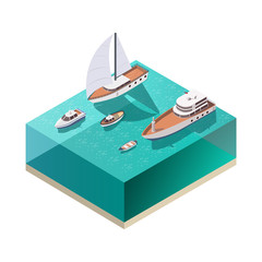 Sticker - Ships Isometric Composition