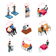 Poster - Gay Dating Isometric Compositions 