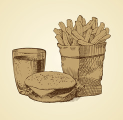 Poster - Vector still-life. A fresh breakfast