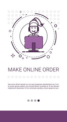 Poster - Make Online Order Internet Shopping Service Banner Vector Illustration