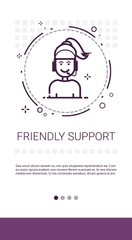 Poster - Customer Consulting Support Service Banner Vector Illustration
