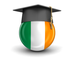 Poster - Graduation cap and Irish flag. Image with clipping path