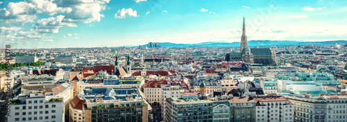 Panoramic view of Vienna city. Austria Canvas Print