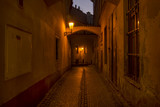 Fototapeta Uliczki - Dark Back Alley From Prague, Czech Republic