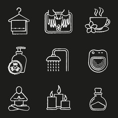 Sticker - Spa salon chalk icons set