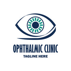 Wall Mural - eye clinic / ophthalmic clinic / ophthalmology / optometrist icon with text space for your slogan / tagline, vector illustration