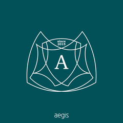 Poster - Abstract minimalistic hipster logo with letter A. Outline simple vector