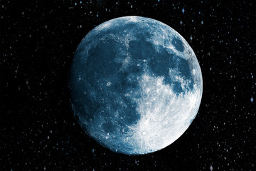 Wall Mural - super blue moon in the galaxy background