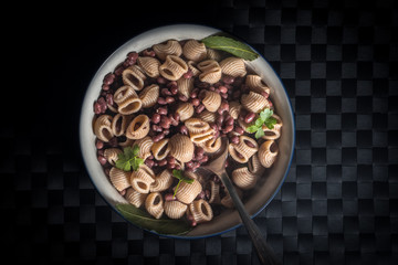 Pasta of ancient Sicilian grains and azuki beans