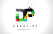 © twindesigner - DP D P Letter Logo with Colorful Triangles Texture Design Vector.