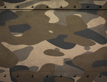 Metal Plate With Camouflage 3d Illustration