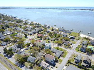 Wall Mural - town water view