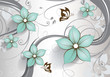 Abstract floral background with butterflies for design 