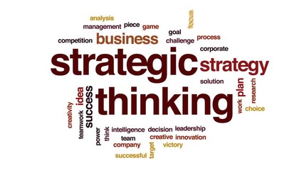 Wall Mural - strategic thinking animated word cloud, text design animation.