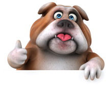 Fun Bulldog - 3D Illustration
