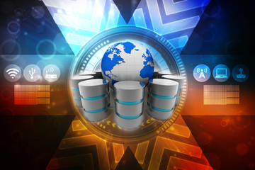 Poster - 3d rendering Database storage illustration
