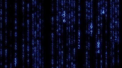 Rows of blue digital code