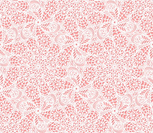 Seamless Flower Paisley Lace Pattern On Pink Background