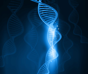 Wall Mural - DNA molecules on abstract background. 3d illustration