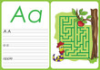 Alphabet A-Z - puzzle Worksheet - a - apple