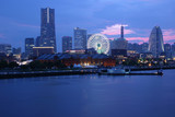 Fototapeta Londyn - Japan skyline at Yokohama city