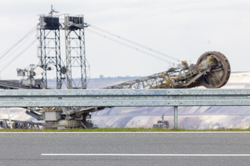 Canvas Print - bucket wheel excavator street blur