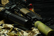 Assault rifle close up