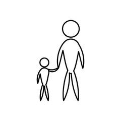 Poster - Father and son pictogram flat icon family concept